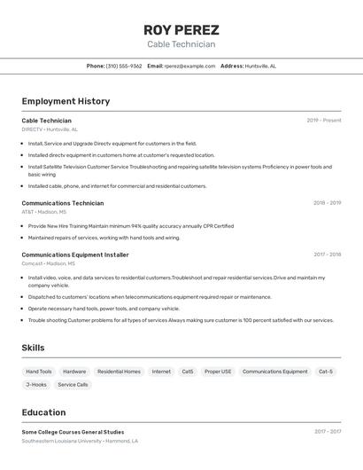 Resume example 2