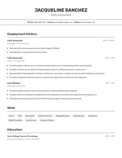 Resume example 2
