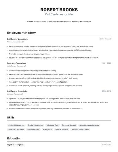 Resume example 2