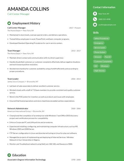 Resume example 5