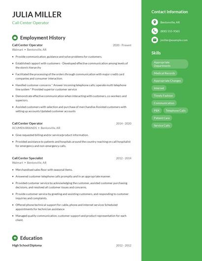 Resume example 5