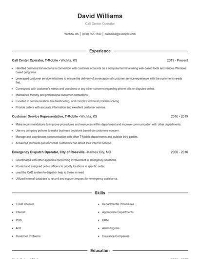 Resume example 1