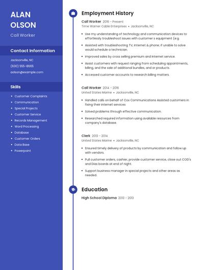 Call Worker Resume