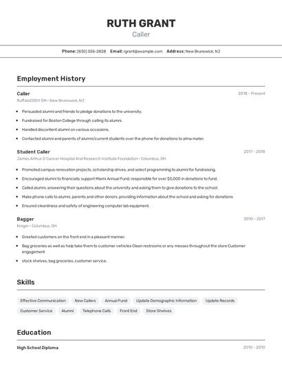 Resume example 2