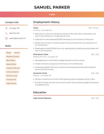 Resume example 3