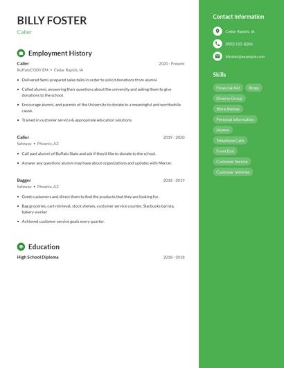 Resume example 5