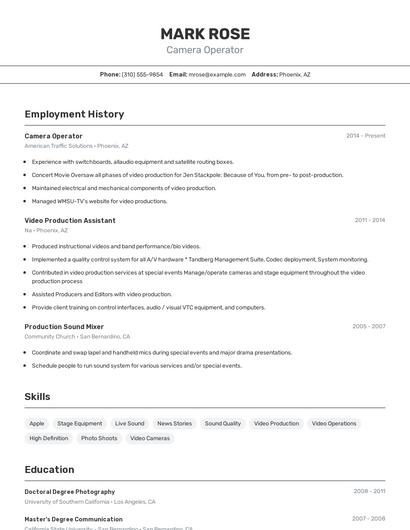 Resume example 2