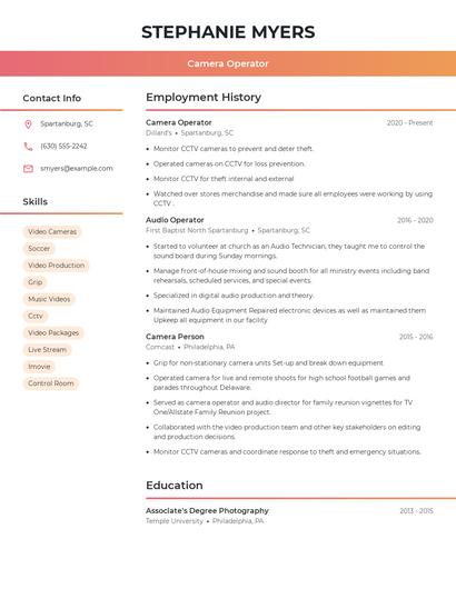 Resume example 3