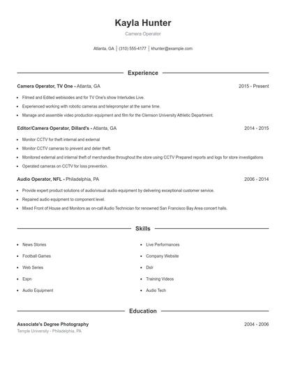 Resume example 1