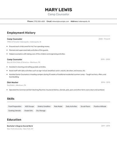 Resume example 2