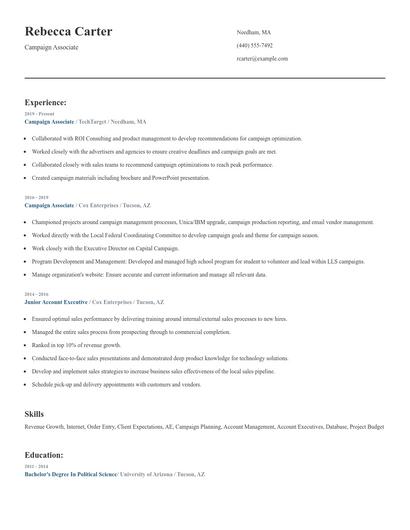 Campaign Associate Resume