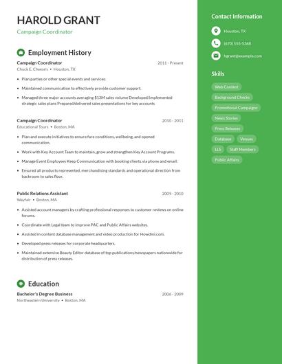 Resume example 5