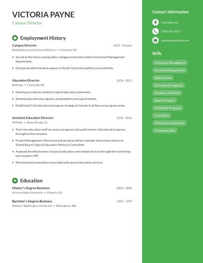 Resume example 5