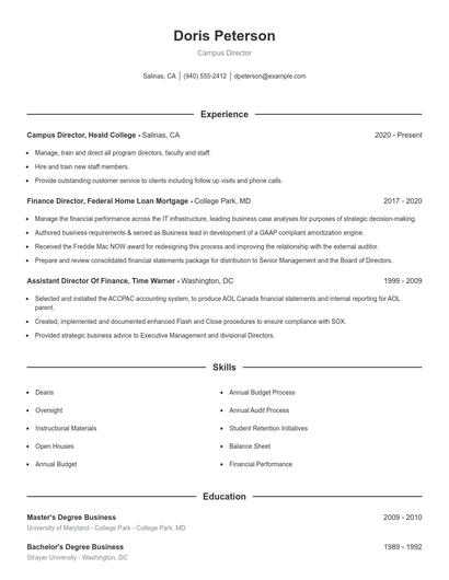 Resume example 1