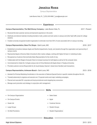 Resume example 1