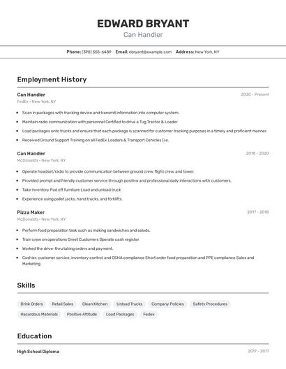 Resume example 2