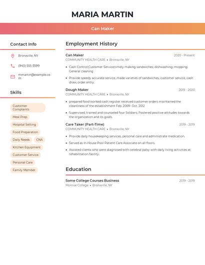 Resume example 3