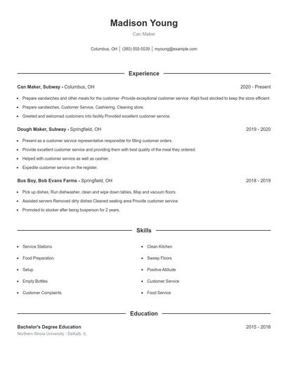 Resume example 1