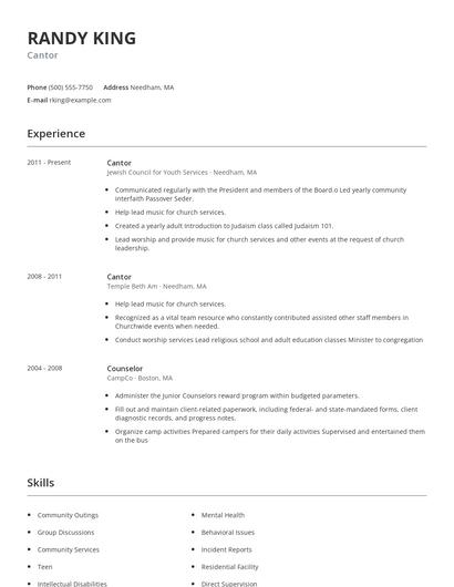Cantor Resume