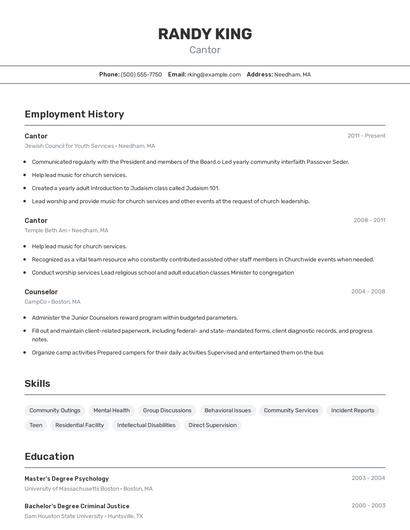 Cantor Resume