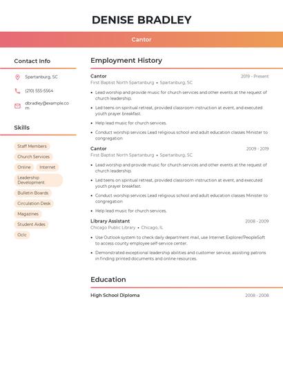 Cantor Resume