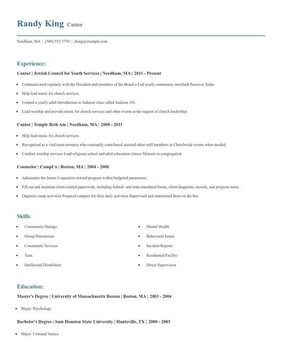Cantor Resume
