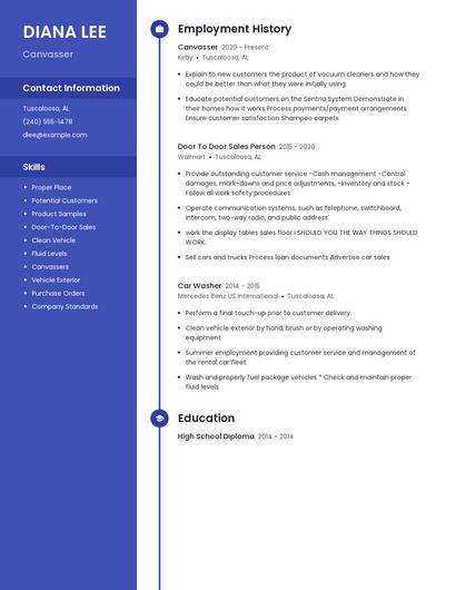 Canvasser Resume
