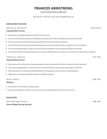 Captain/Check Airman Resume