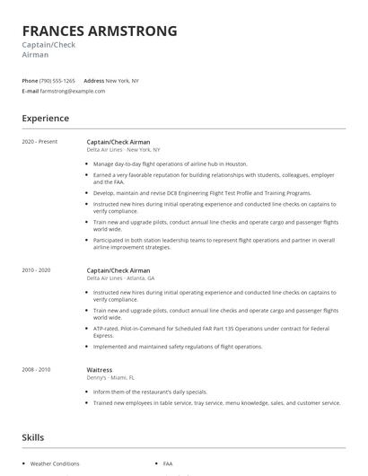 Captain/Check Airman Resume