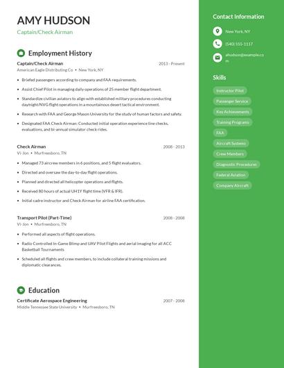 Captain/Check Airman Resume