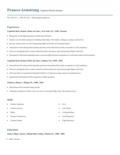 Captain/Check Airman Resume