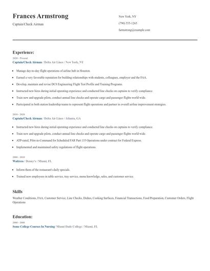 Captain/Check Airman Resume
