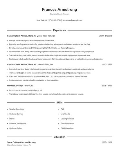 Captain/Check Airman Resume
