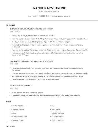 Captain/Check Airman Resume