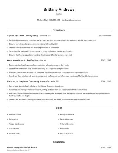 Resume example 1
