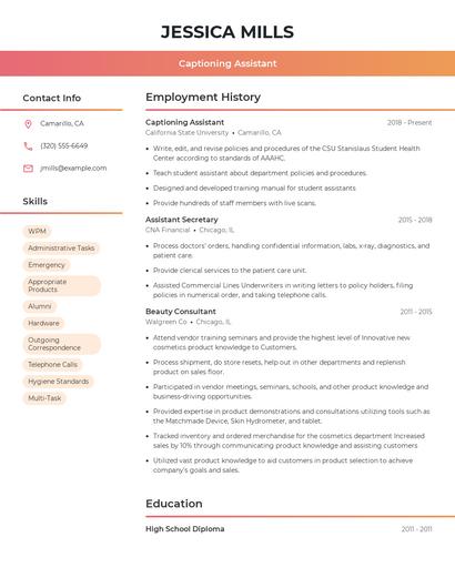 Resume example 3