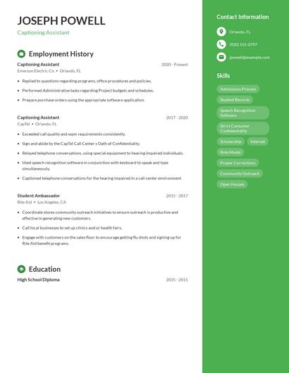 Resume example 5
