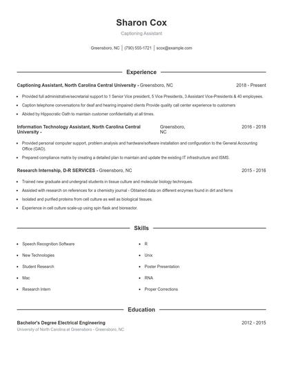 Resume example 1