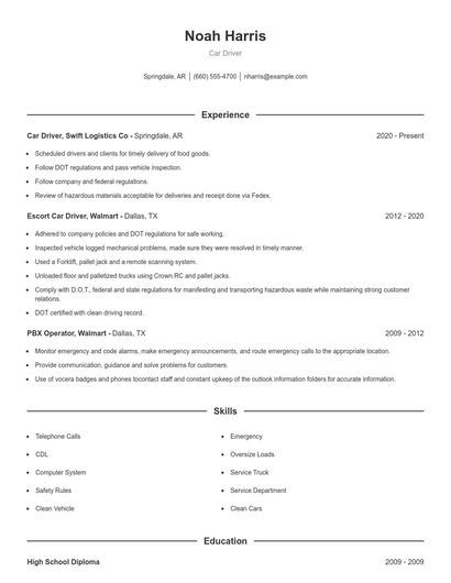 Resume example 1
