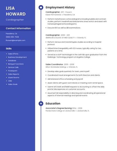 Cardiographer Resume