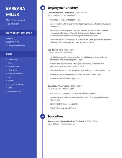 Cardiovascular Technician Resume