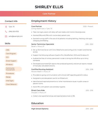 Resume example 3
