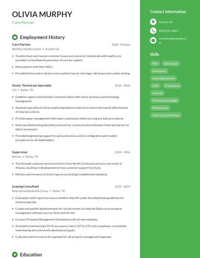 Resume example 5