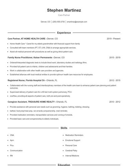 Resume example 1