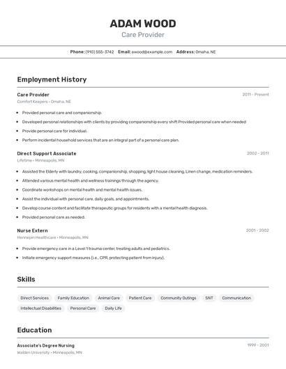 Resume example 2