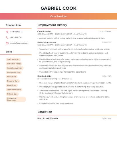 Resume example 3