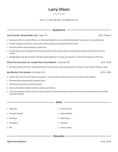 Resume example 1