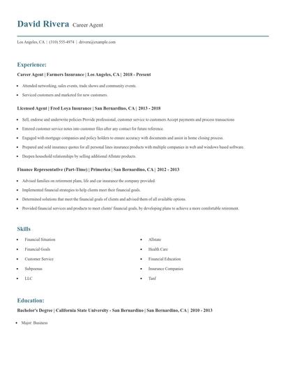 Career Agent Resume