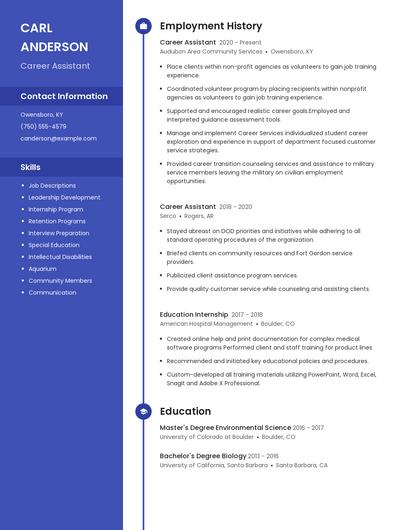 Career Assistant Resume