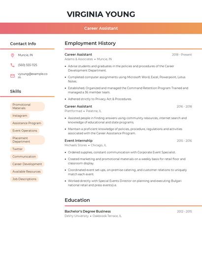 Career Assistant Resume
